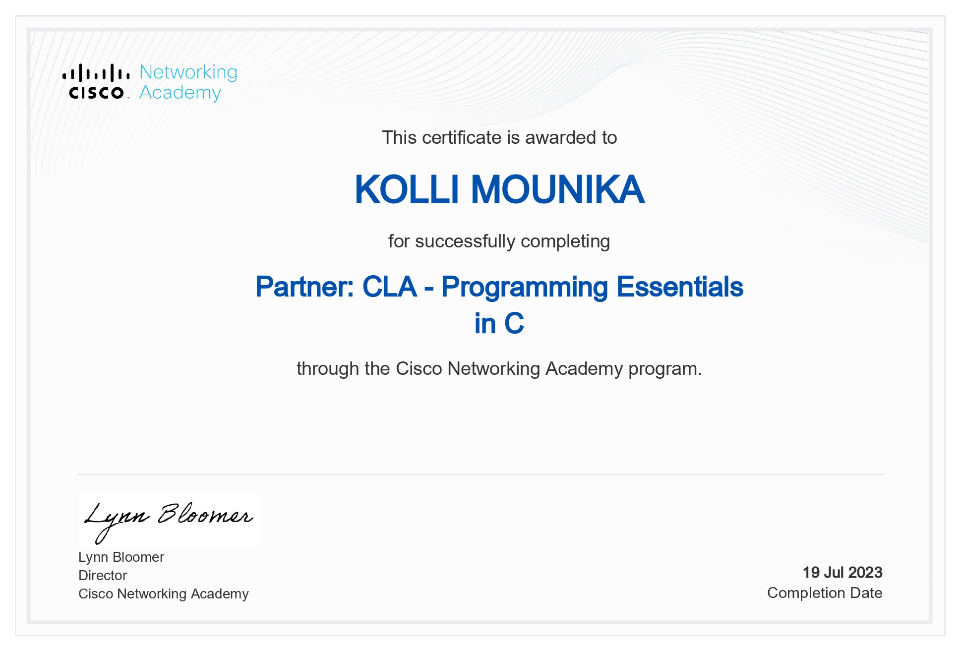 C Programming Certificate